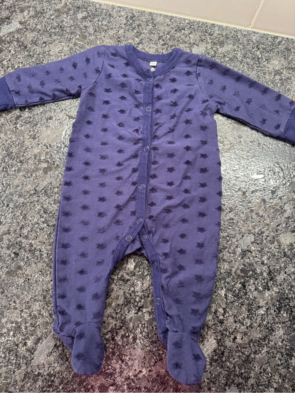 Rock-a-bye-baby purple tone on tone footed sleeper 0-3 months